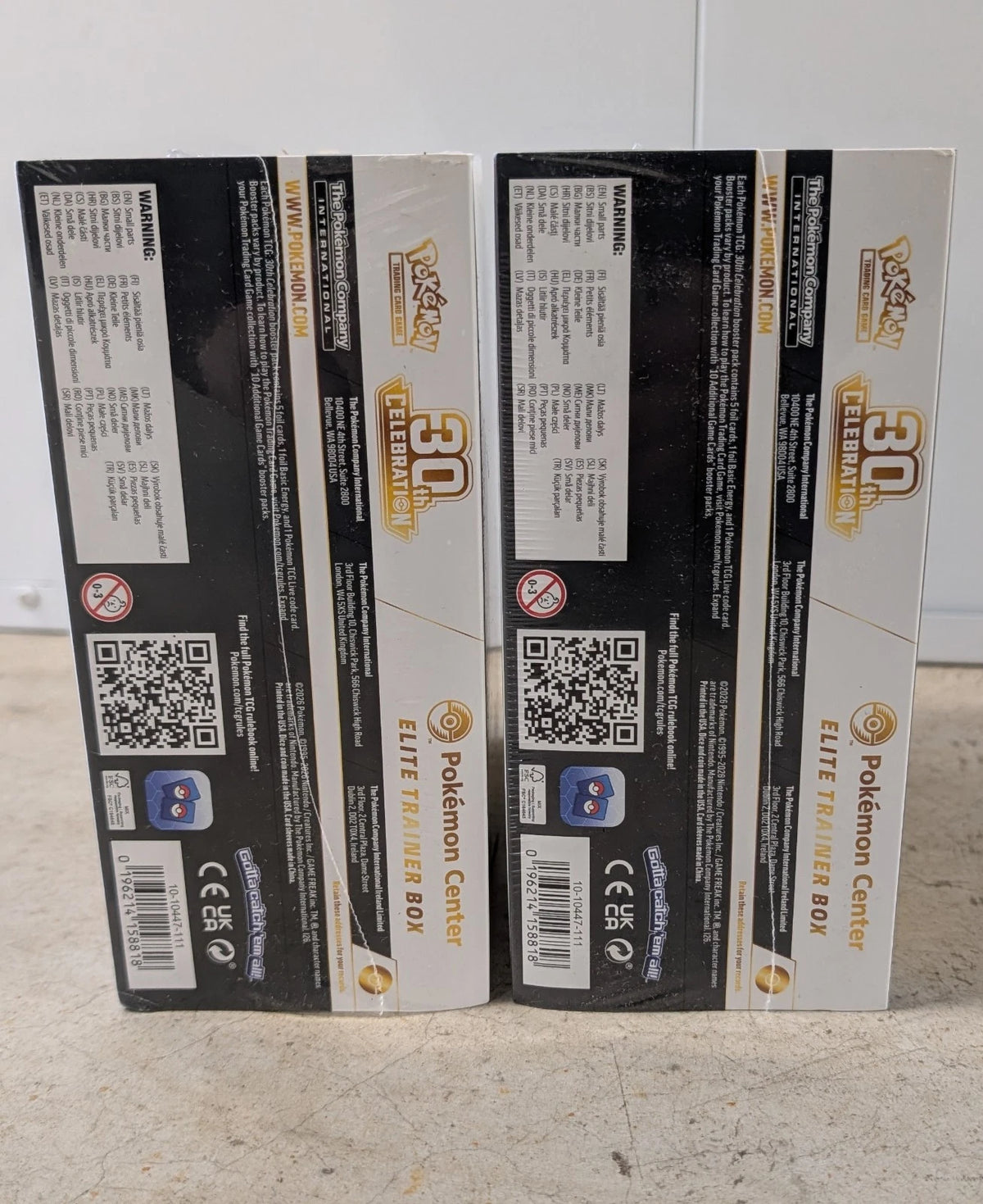 Pokemon Center Exclusive 30th Anniversary Celebration Elite Trainer Box ETB x2